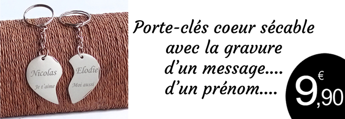 Coeur brisé sécable à personnaliser